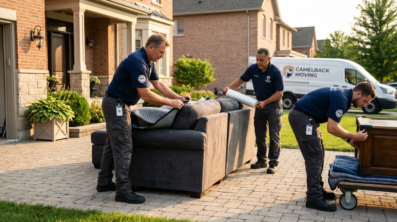 Large estate moving crew wrapping furniture in Los Osos, CA